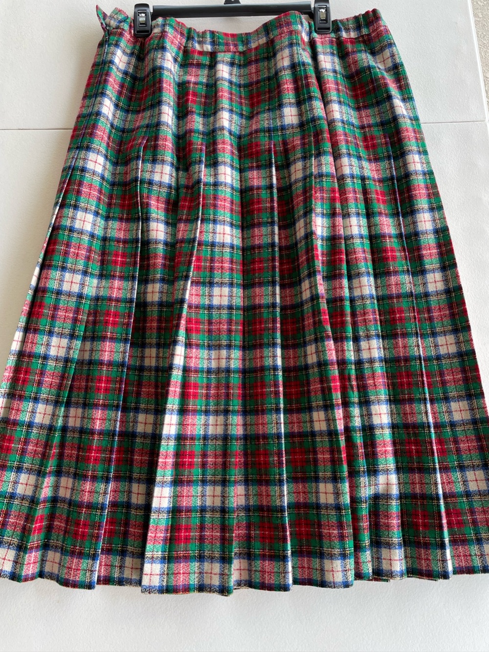 Vintage Pendleton Virgin Wool Plaid Pleated Skirt USA Womens 18W Tartan
